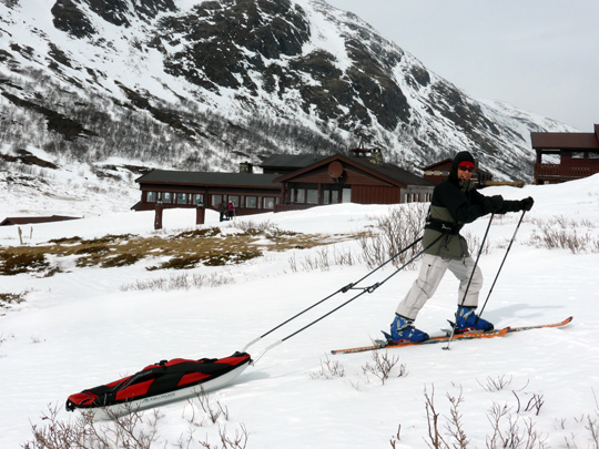 Dieter Wolf beim Materialtest am höchsten Berg Norwegens, Galdhöppigen 2469 m